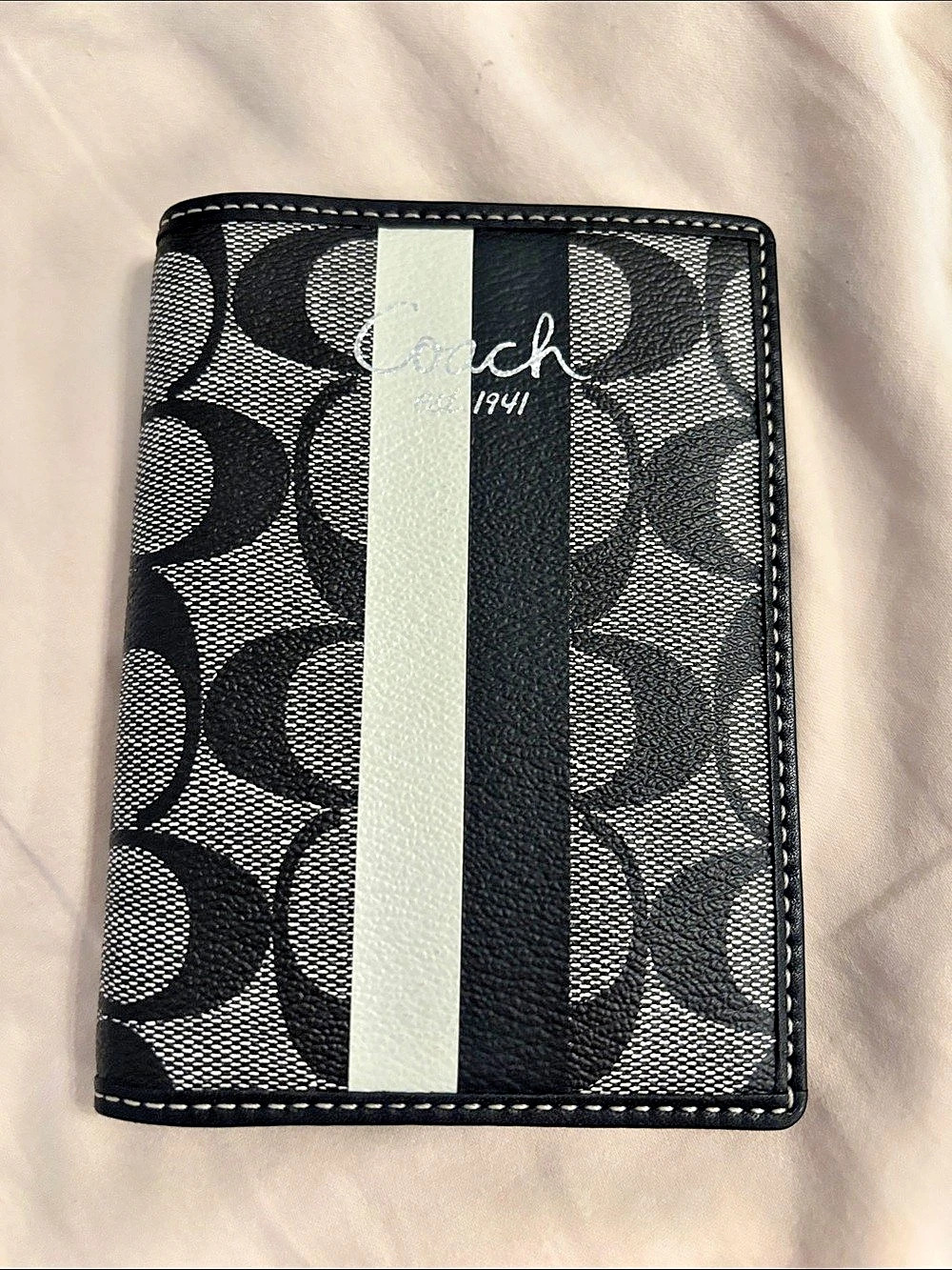 Coach Signature Passport Canvas Card Case